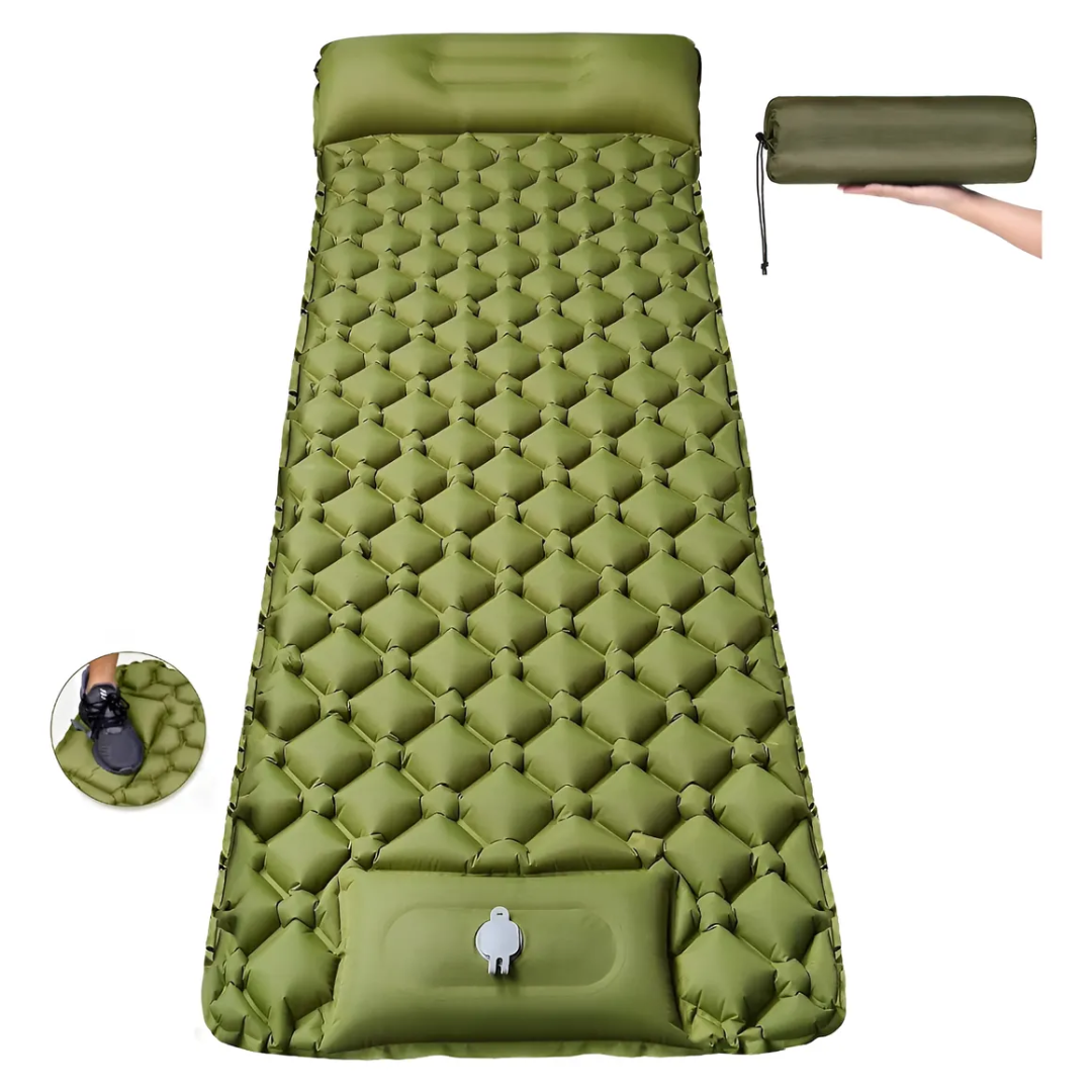 Colchoneta Auto-inflable Ultraligera con Almohada – Camping / Trekking / Viaje
