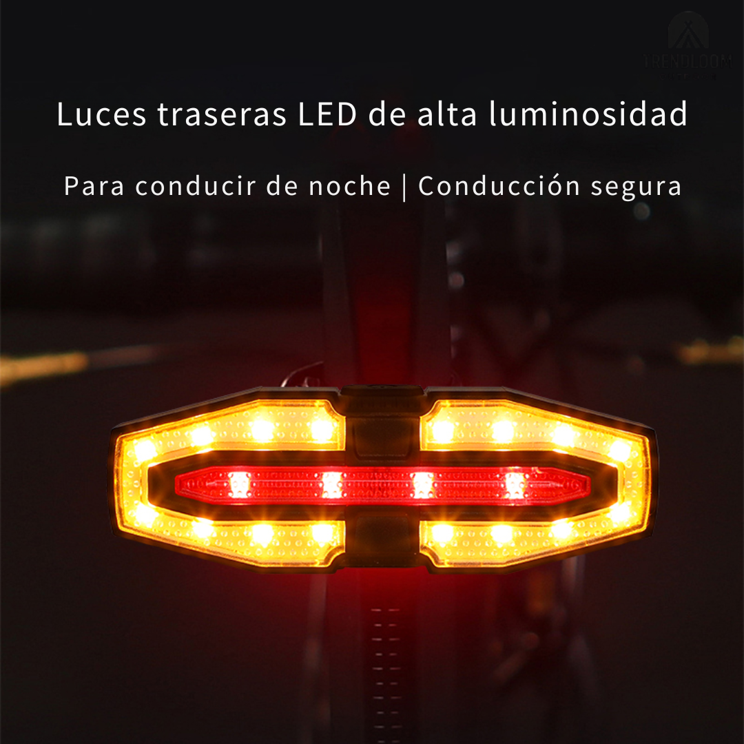 Luz Con Sonido Giro Stop Control Remoto Bicicleta