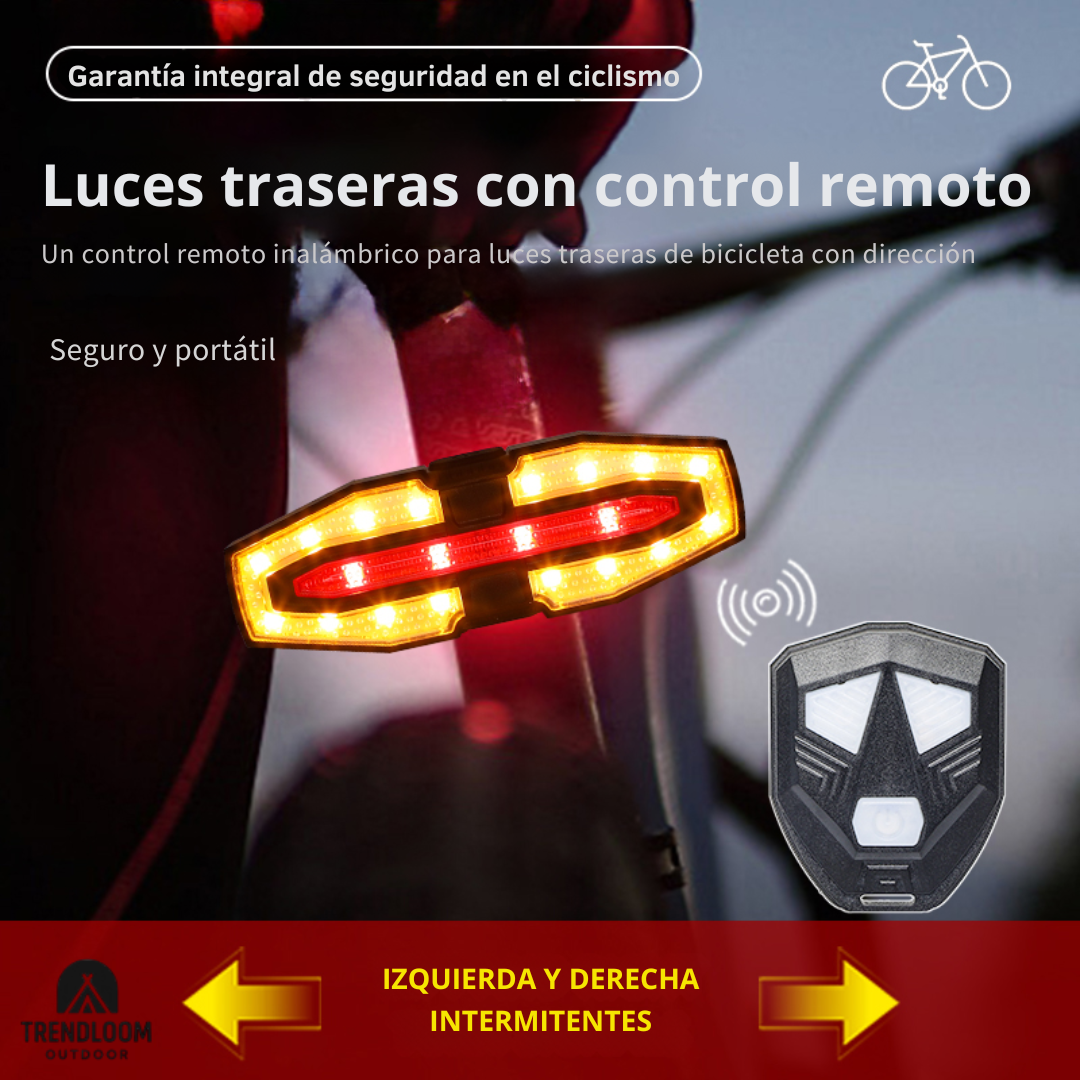 Luz Con Sonido Giro Stop Control Remoto Bicicleta