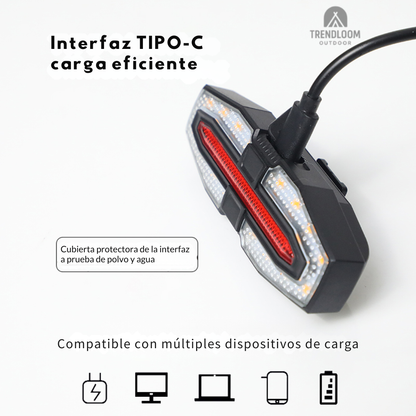 Luz Con Sonido Giro Stop Control Remoto Bicicleta