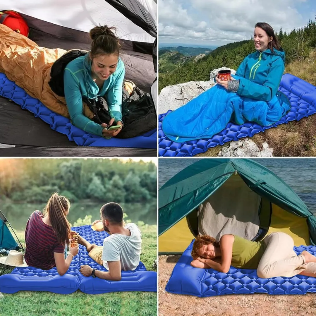 Colchoneta Auto-inflable Ultraligera con Almohada – Camping / Trekking / Viaje