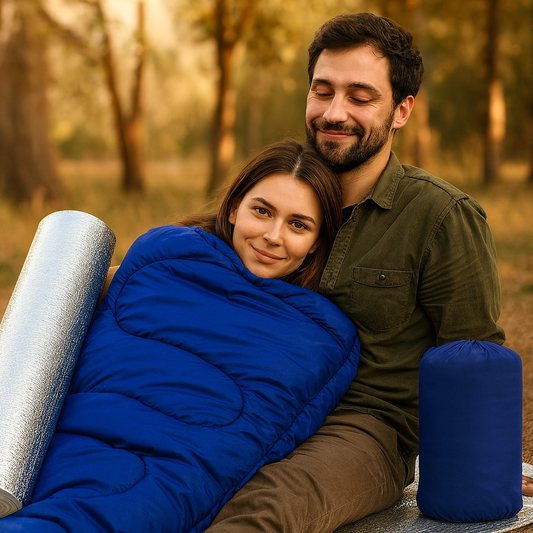 Bolsa Dormir 2 en 1: Saco Con Capucha y Funda Aislante Térmica | Viaje & Camping