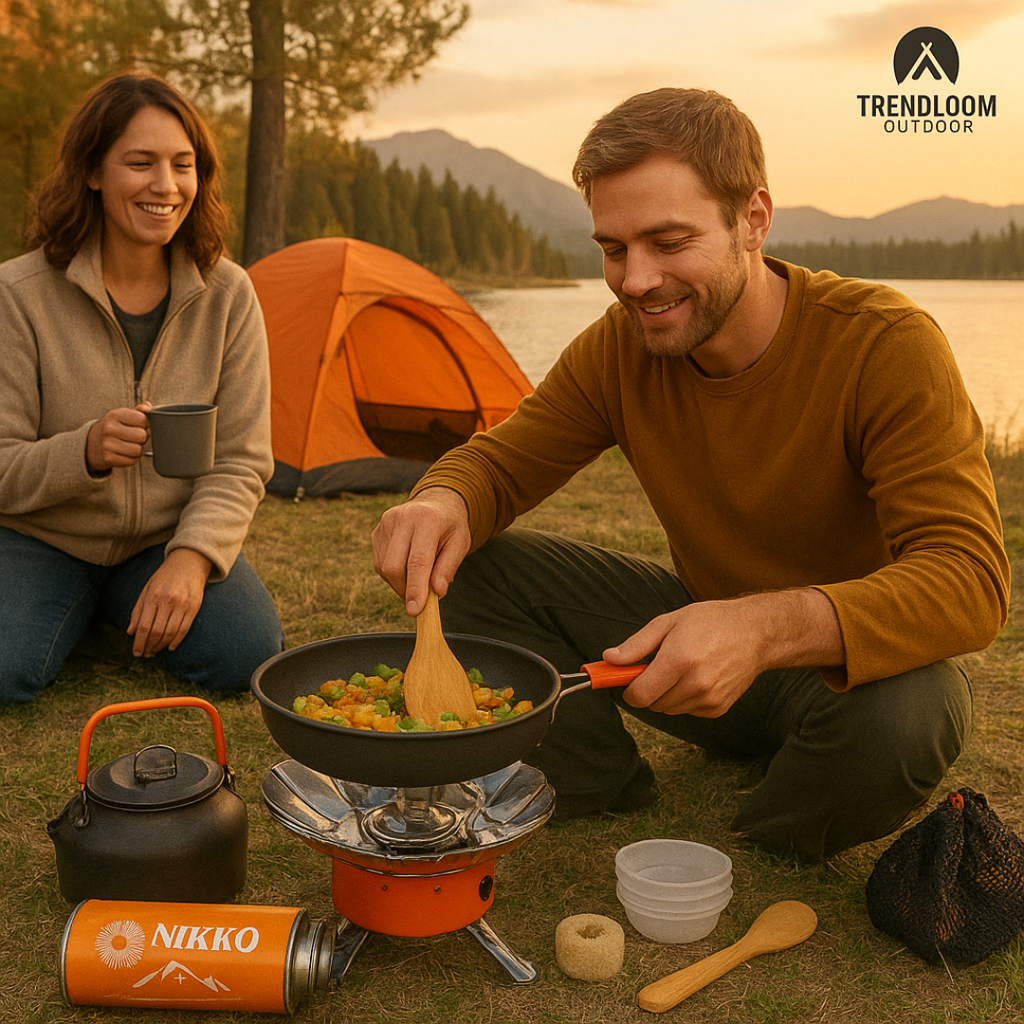 Cocina en la Naturaleza: Set de Marmitas y Anafe Rompe Viento + Gas de Regalo