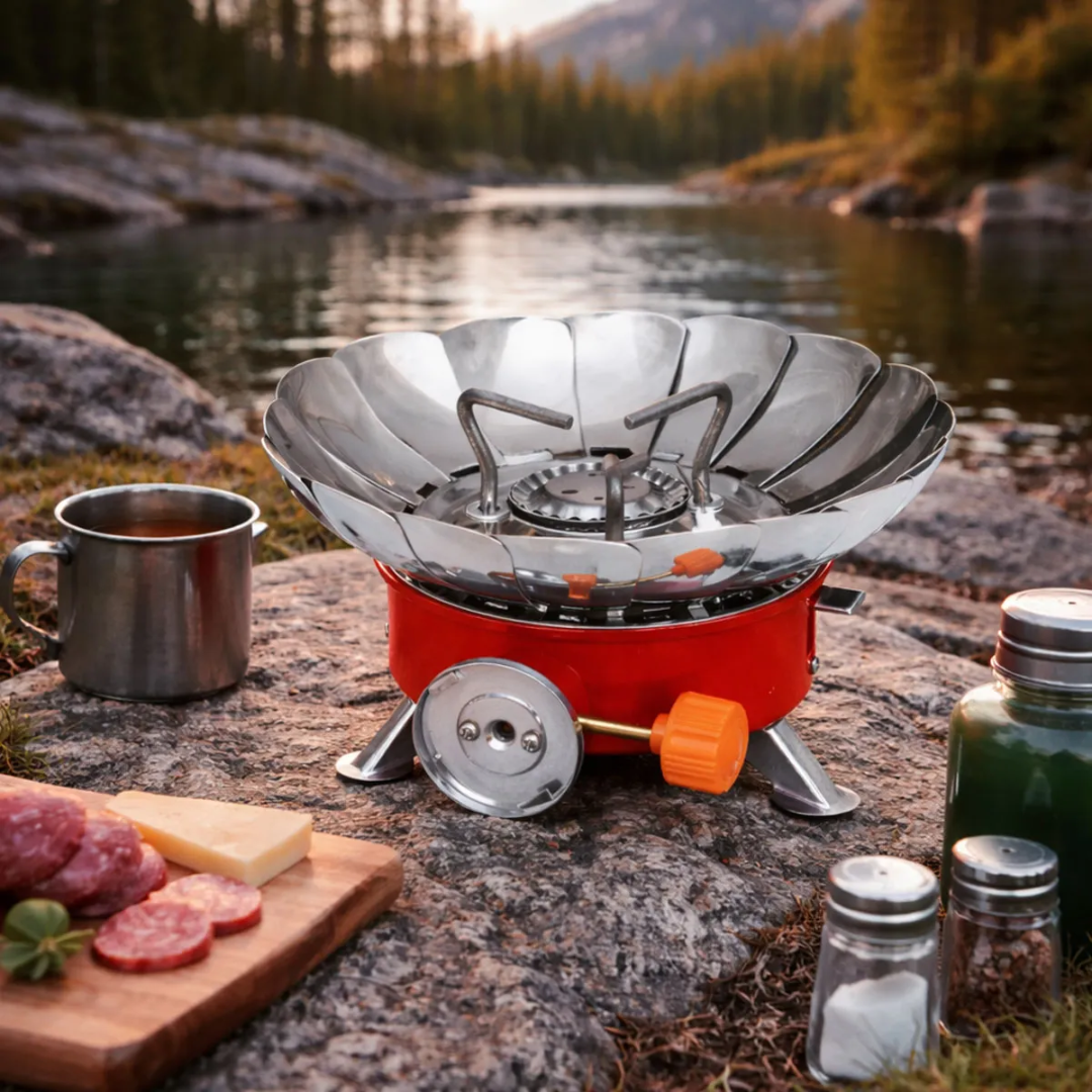 Cocina en la Naturaleza: Set de Marmitas y Anafe Rompe Viento + Gas de Regalo