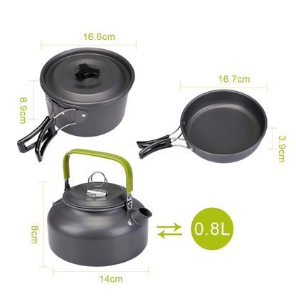 Cocina en la Naturaleza: Set de Marmitas y Anafe Rompe Viento + Gas de Regalo