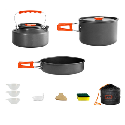 Cocina en la Naturaleza: Set de Marmitas y Anafe Rompe Viento + Gas de Regalo